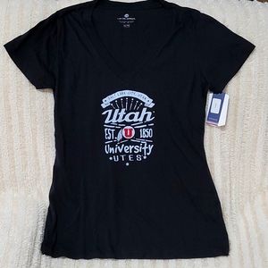 NEW Womens Utah University Utes Tshirt Levelwear College Salt Lake City Black Sm